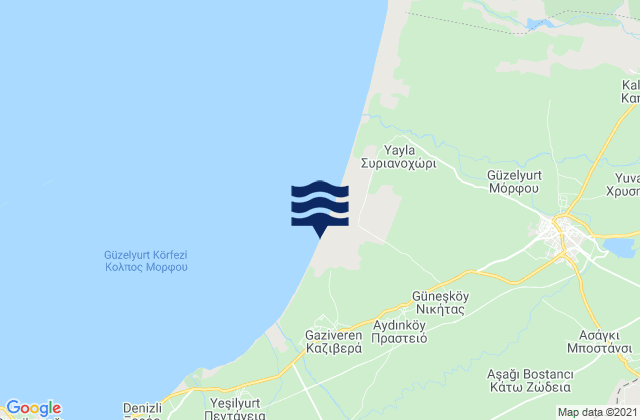 Mappa delle maree di Páno Zódeia, Cyprus