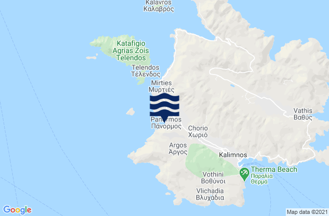 Mappa delle maree di Pánormos, Greece