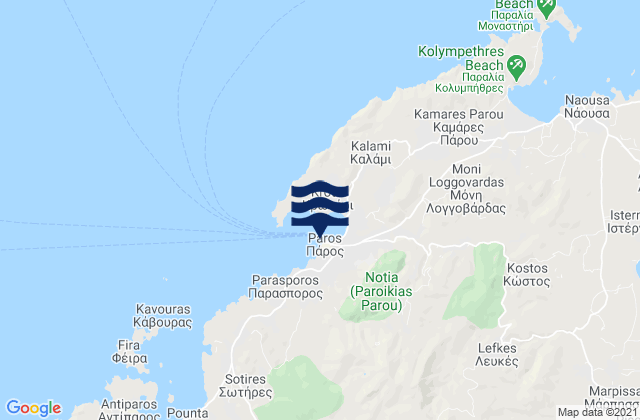 Mappa delle maree di Páros, Greece