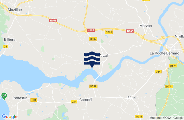 Mappa delle maree di Péaule, France