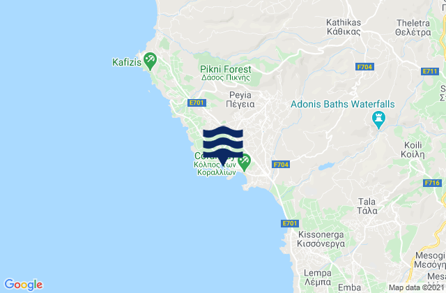 Mappa delle maree di Pégeia, Cyprus
