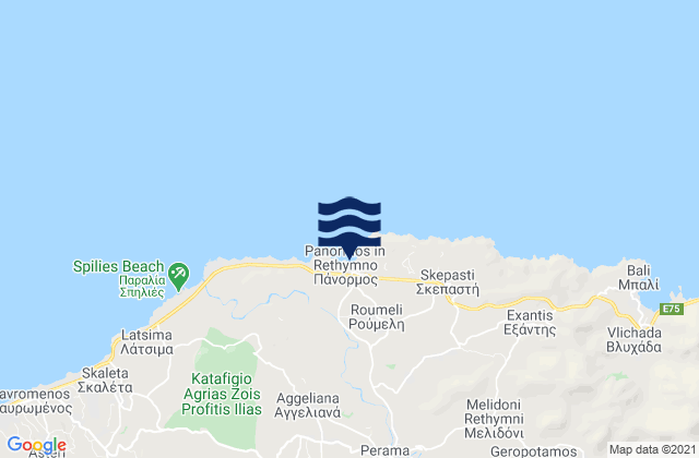 Mappa delle maree di Pérama, Greece