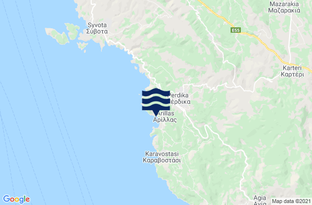 Mappa delle maree di Pérdika, Greece