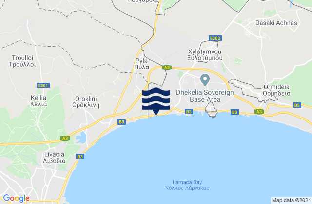 Mappa delle maree di Pérgamos, Cyprus