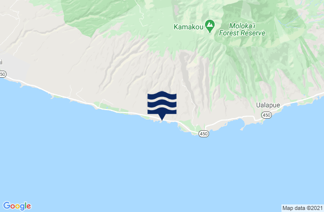 Mappa delle maree di Pāhoa, United States