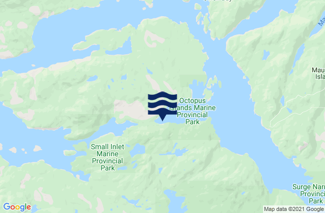 Mappa delle maree di Quadra Island, Canada