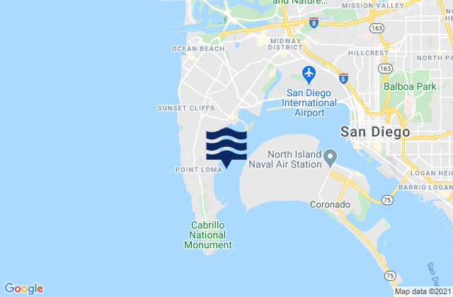 Mappa delle maree di Quarantine Station La Playa, United States