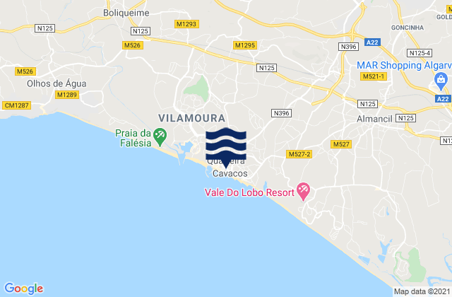 Mappa delle maree di Quarteira, Portugal