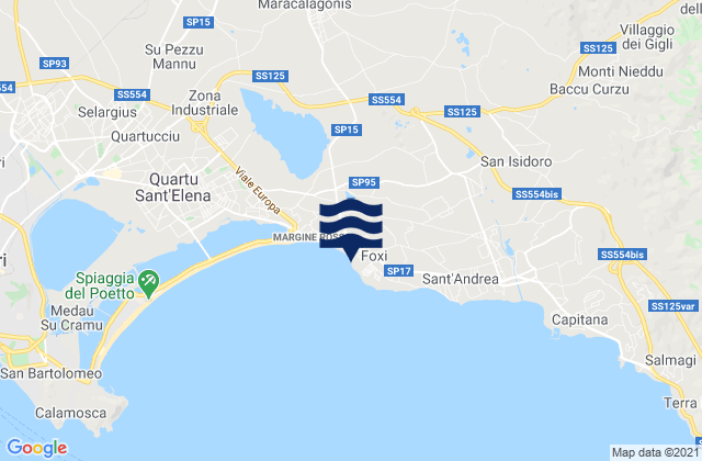 Mappa delle maree di Quartu Sant'Elena, Italy