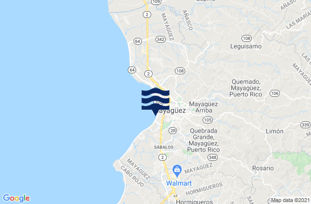 Mappa delle maree di Quebrada Grande Barrio, Puerto Rico