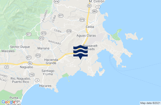 Mappa delle maree di Quebrada Seca Barrio, Puerto Rico