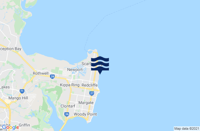 Mappa delle maree di Queens Beach, Australia