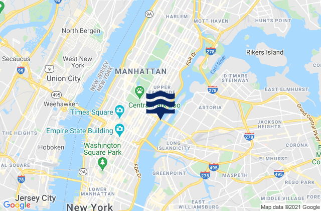 Mappa delle maree di Queensboro Bridge, United States