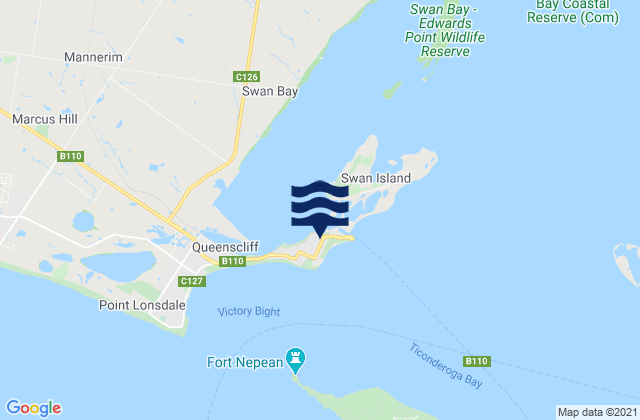 Mappa delle maree di Queenscliff, Australia