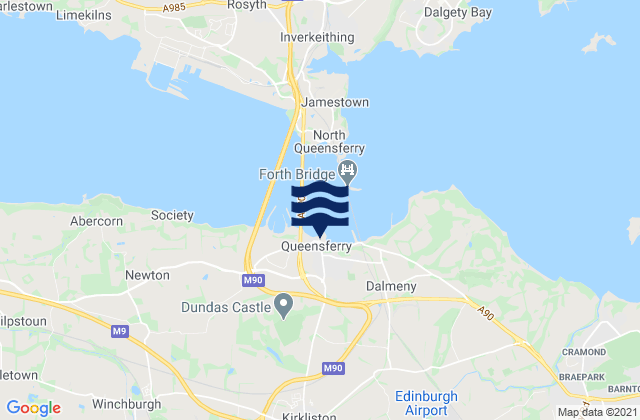 Mappa delle maree di Queensferry, United Kingdom
