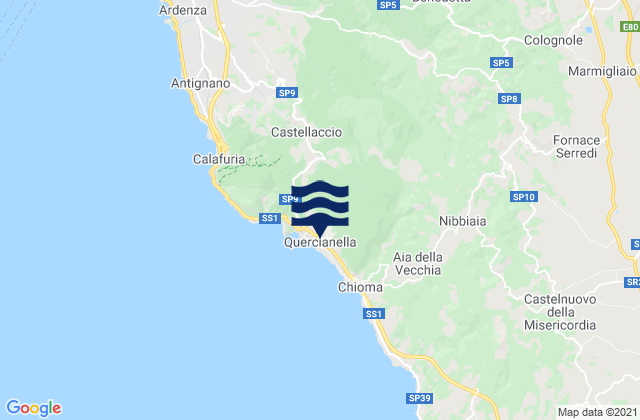 Mappa delle maree di Quercianella, Italy