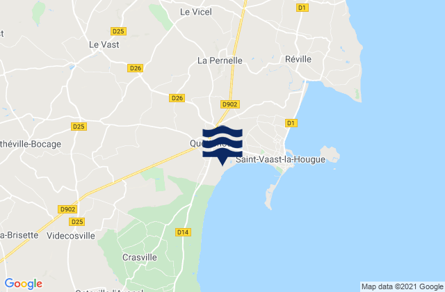 Mappa delle maree di Quettehou, France