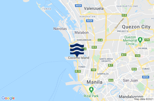 Mappa delle maree di Quezon City, Philippines