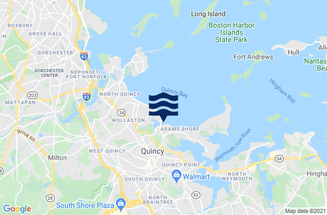 Mappa delle maree di Quincy, United States