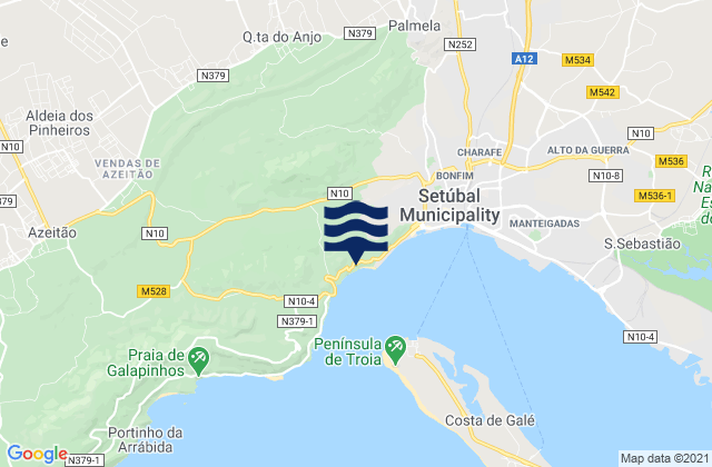 Mappa delle maree di Quinta do Anjo, Portugal