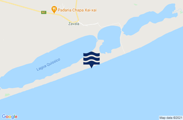 Mappa delle maree di Quissico, Mozambique
