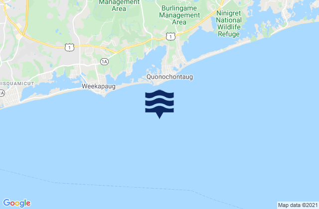 Mappa delle maree di Quonochontaug Beach 1.1 miles S of, United States