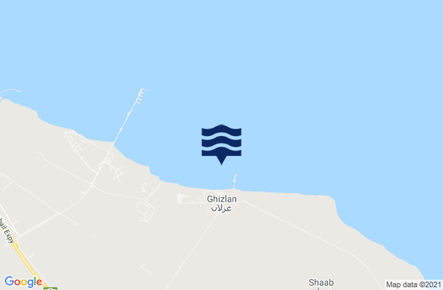 Mappa delle maree di Ra's al Qulay'ah, Saudi Arabia