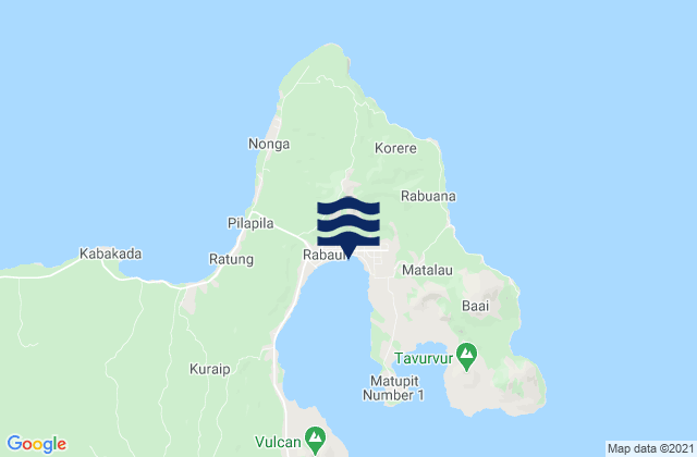 Mappa delle maree di Rabaul, Papua New Guinea