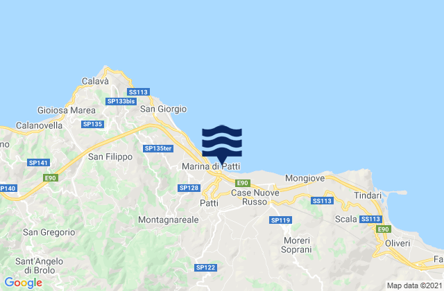 Mappa delle maree di Raccuja, Italy