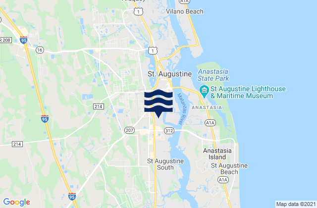Mappa delle maree di Racy Point St Johns River, United States