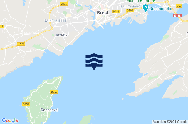 Mappa delle maree di Rade de Brest, France