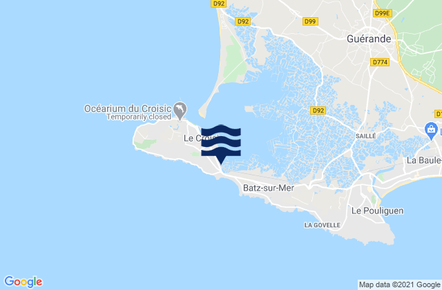 Mappa delle maree di Rade de Croisic, France