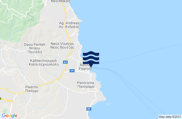 Mappa delle maree di Rafína, Greece