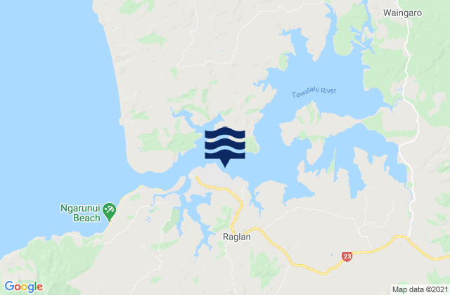 Mappa delle maree di Raglan, New Zealand
