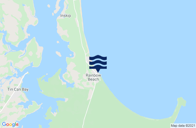 Mappa delle maree di Rainbow Beach, Australia