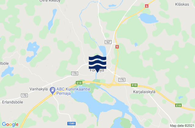 Mappa delle maree di Rame Head, Finland