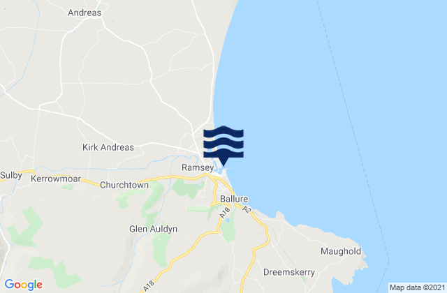 Mappa delle maree di Ramsey, Isle of Man