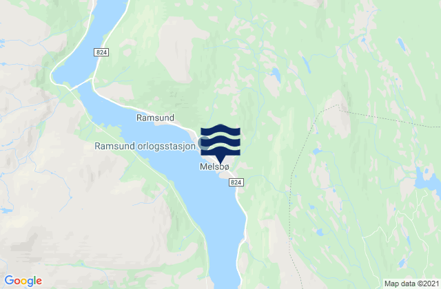 Mappa delle maree di Ramsund, Norway
