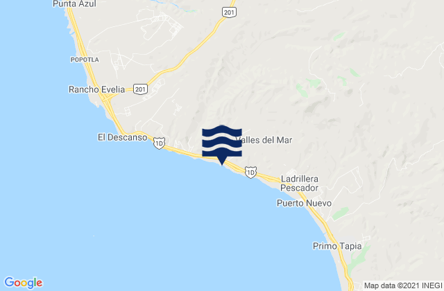 Mappa delle maree di Rancho Santini, Mexico