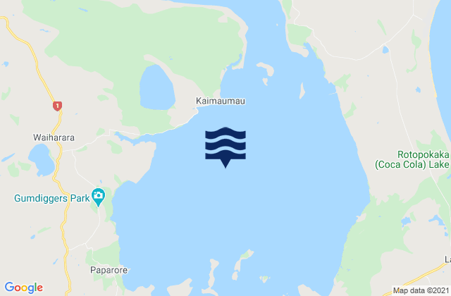 Mappa delle maree di Rangaunu Harbour, New Zealand