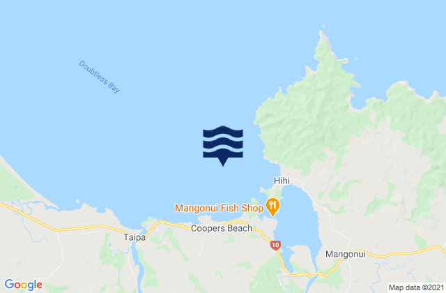 Mappa delle maree di Rangitoto Peninsula, New Zealand