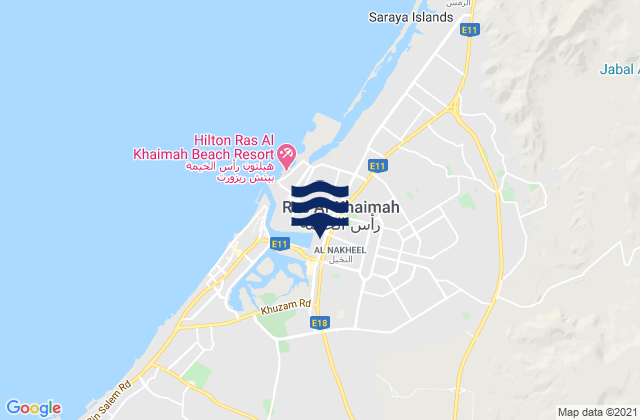 Mappa delle maree di Ras Al Khaimah, Iran