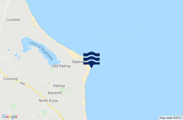 Mappa delle maree di Rattray Head, United Kingdom