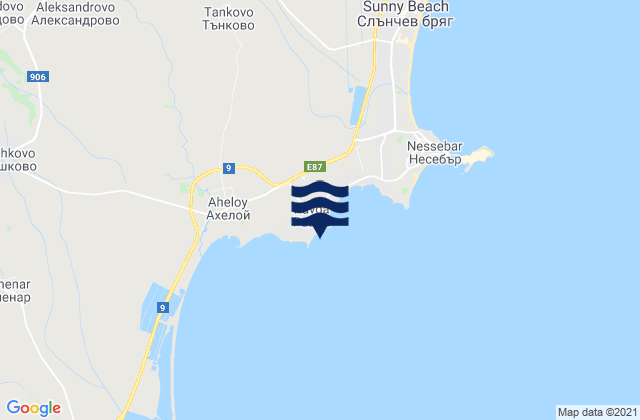 Mappa delle maree di Ravda, Bulgaria