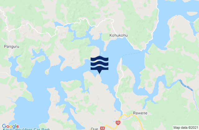 Mappa delle maree di Rawene, New Zealand