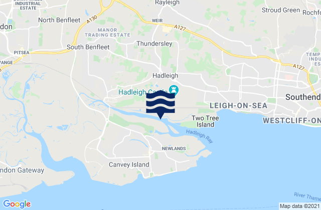 Mappa delle maree di Rayleigh, United Kingdom