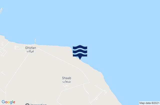 Mappa delle maree di Ra’s Tannūrah, Saudi Arabia