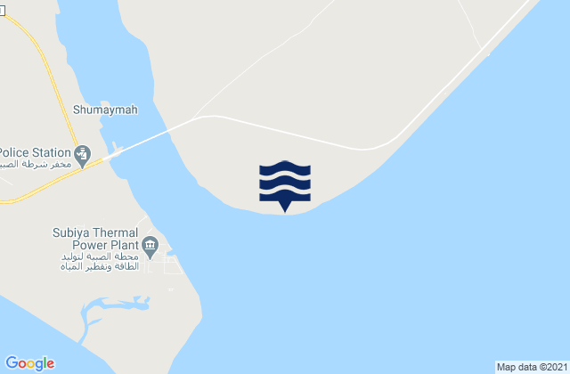 Mappa delle maree di Ra’s al Barshah, Kuwait