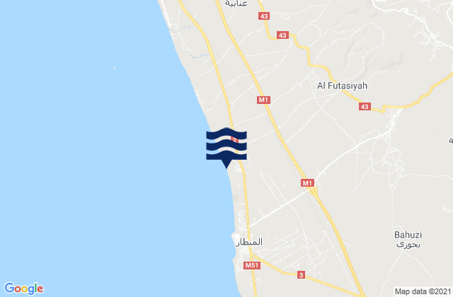 Mappa delle maree di Ra’s al Khashūfah, Syria