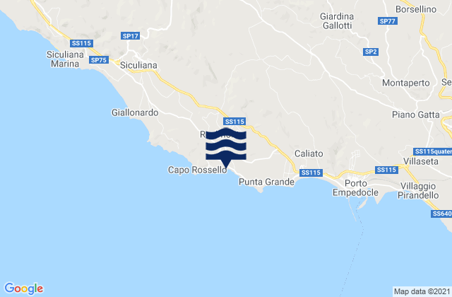 Mappa delle maree di Realmonte, Italy